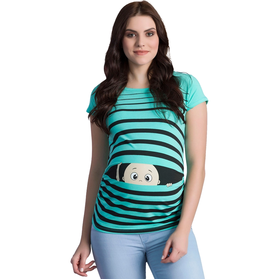 M.M.C. Umstandsshirt Guck Guck mit Motiv Mint