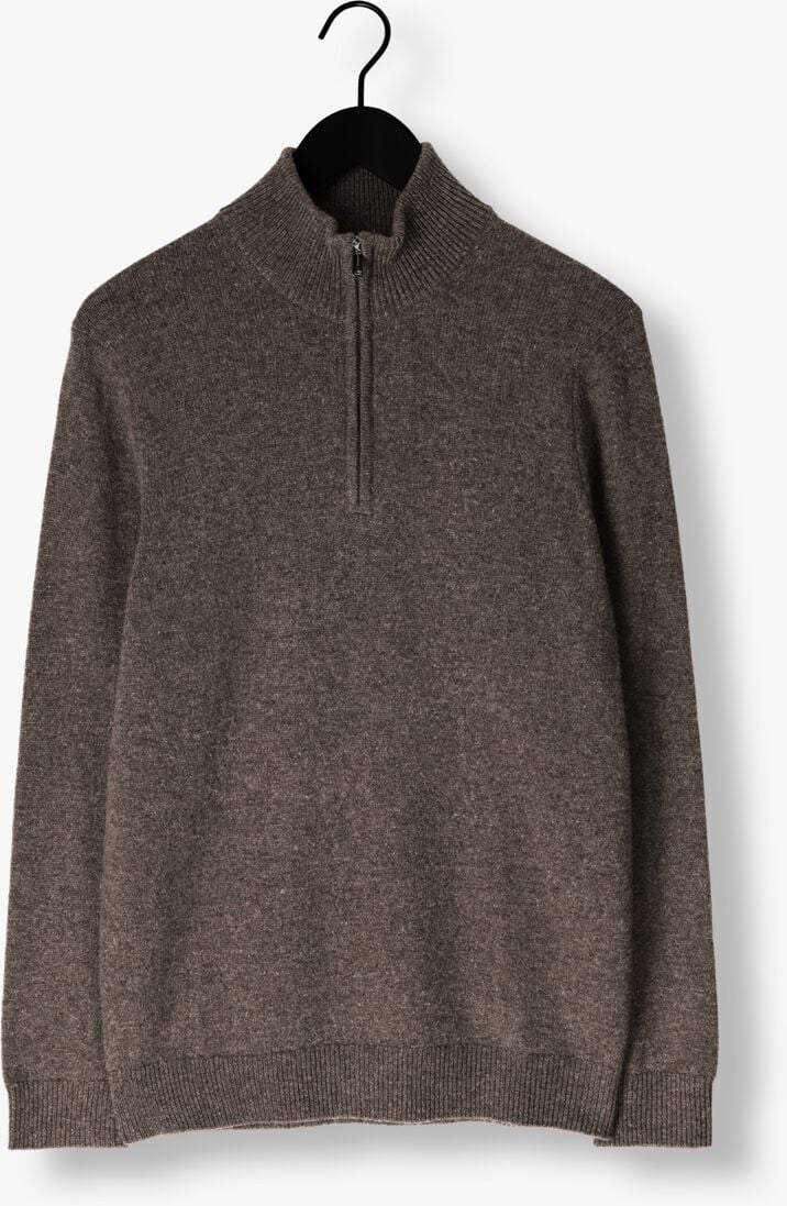 grijze profuomo trui pullover half zip wool blend
