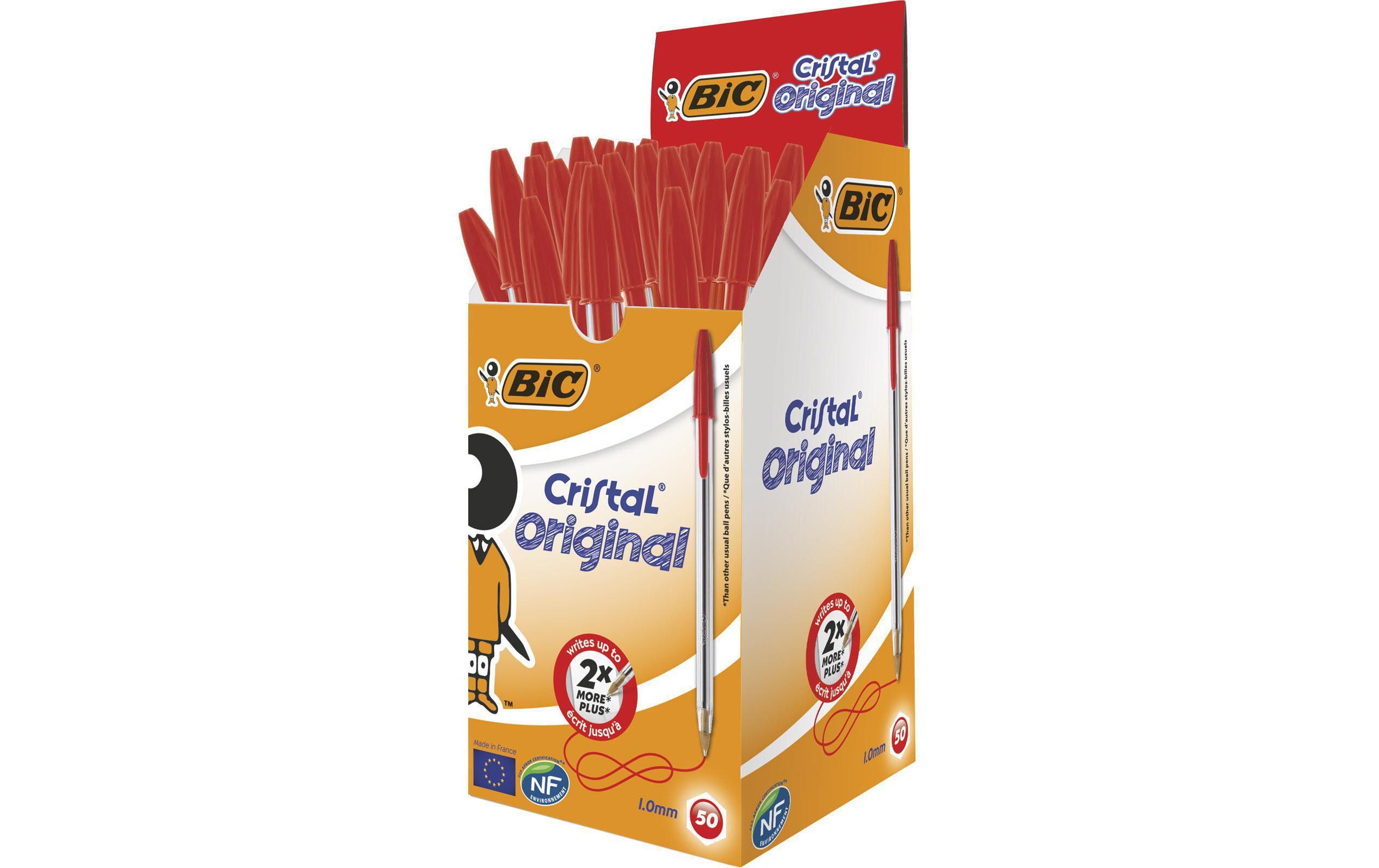 Kugelschreiber Cristal Original 0.32 mm Rot, 50 StückKulis für den täglichen Gebrauch