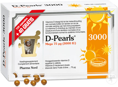 Pharma Nord D-Pearls 3000 Immunité + Os & Dents 120 + 40 Capsules Gratuites