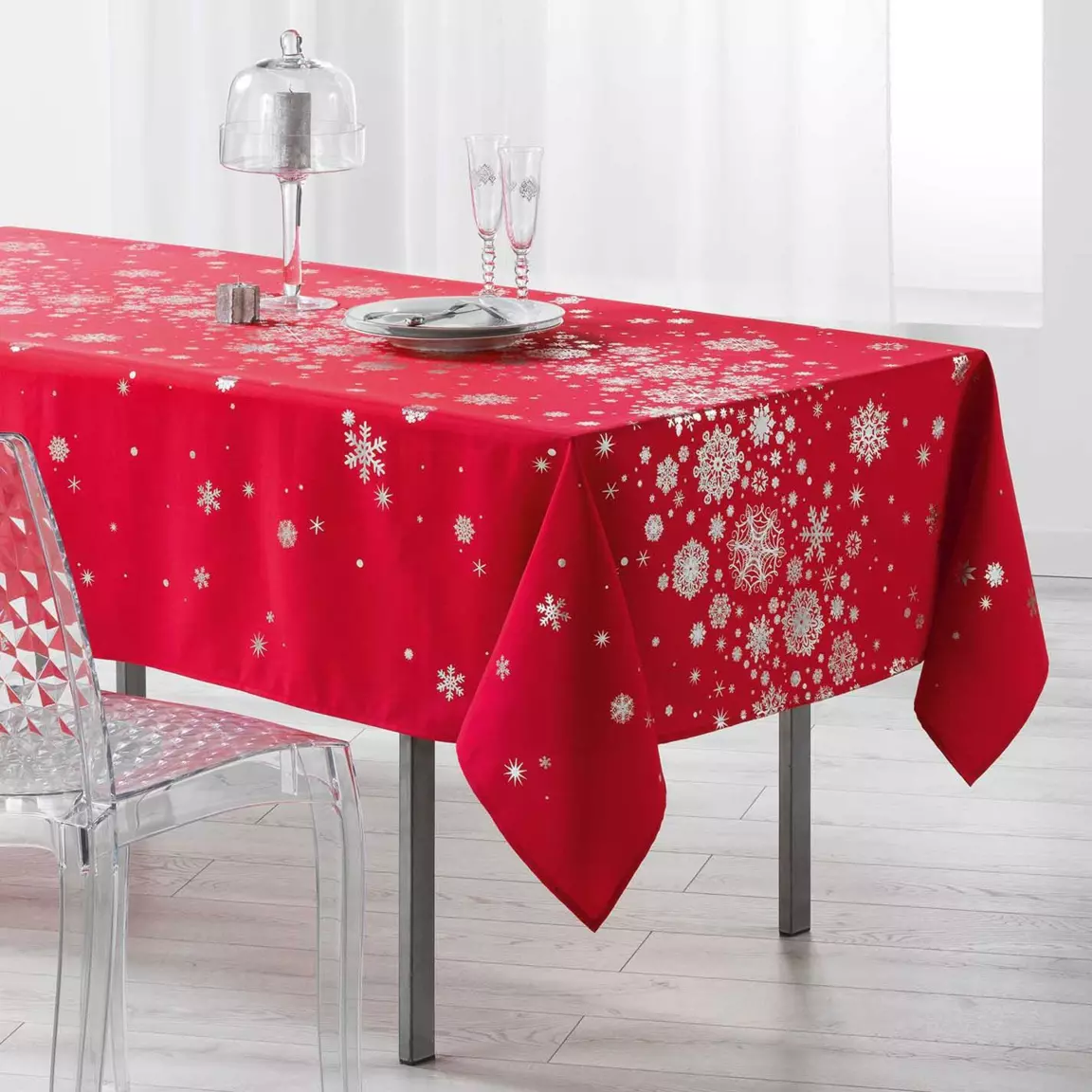 Nappe de Noël rectangulaire (150 x 300 cm) Constellation Rouge