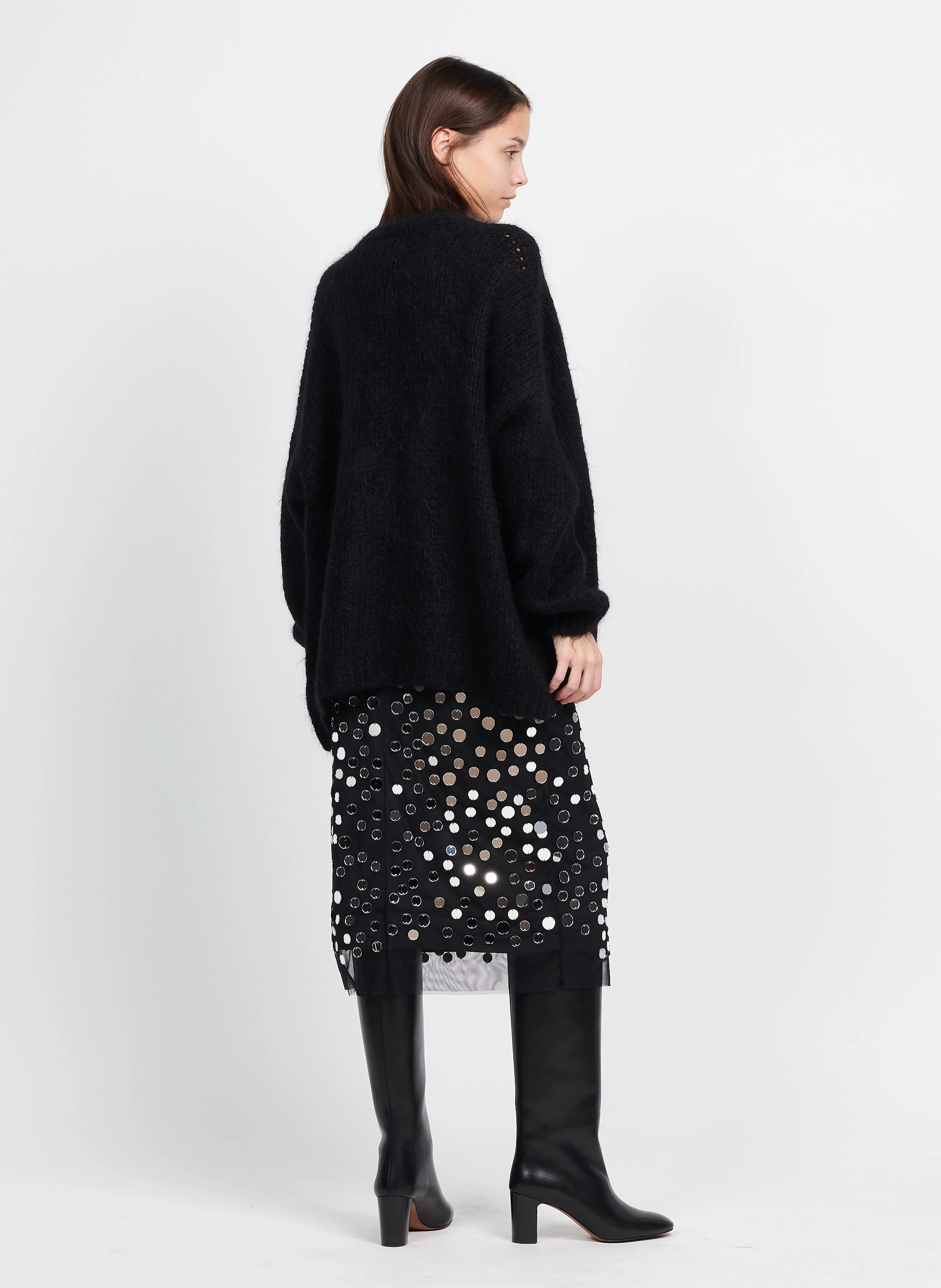 CRESCENT - Jupe courte droite | Noir