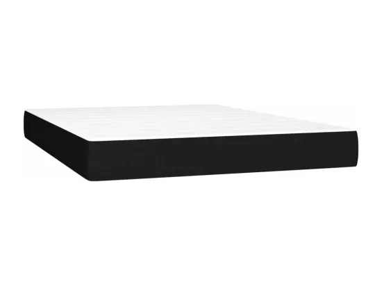 Sommier tapissier avec matelas et LED Noir 140x190 cm Tissu