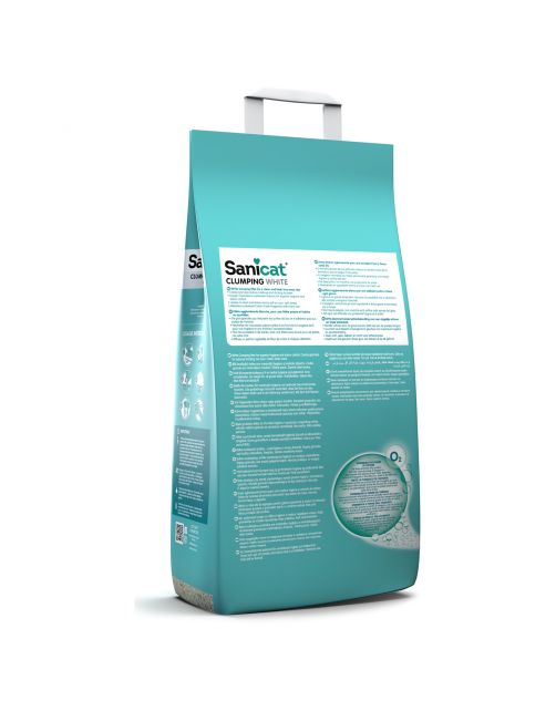 Sanicat Clumping White Cotton Fresh - Kattenbakvulling - 20 l