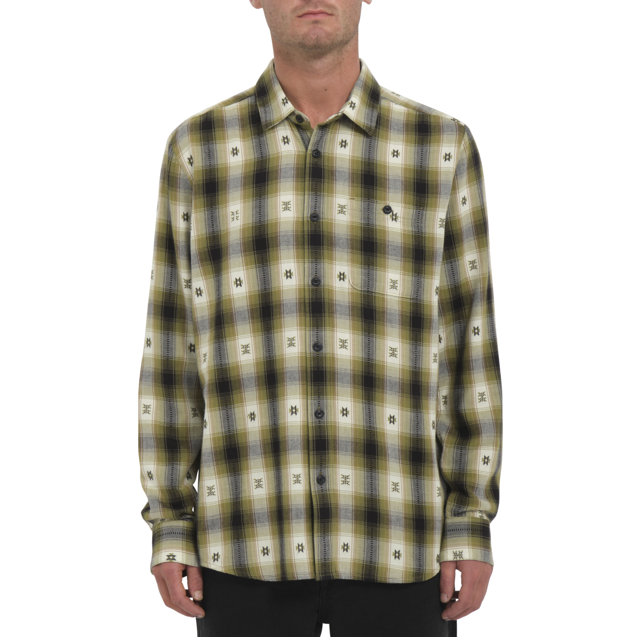 Volcom Skate Vitals Simon B Woven LS Expedition Green