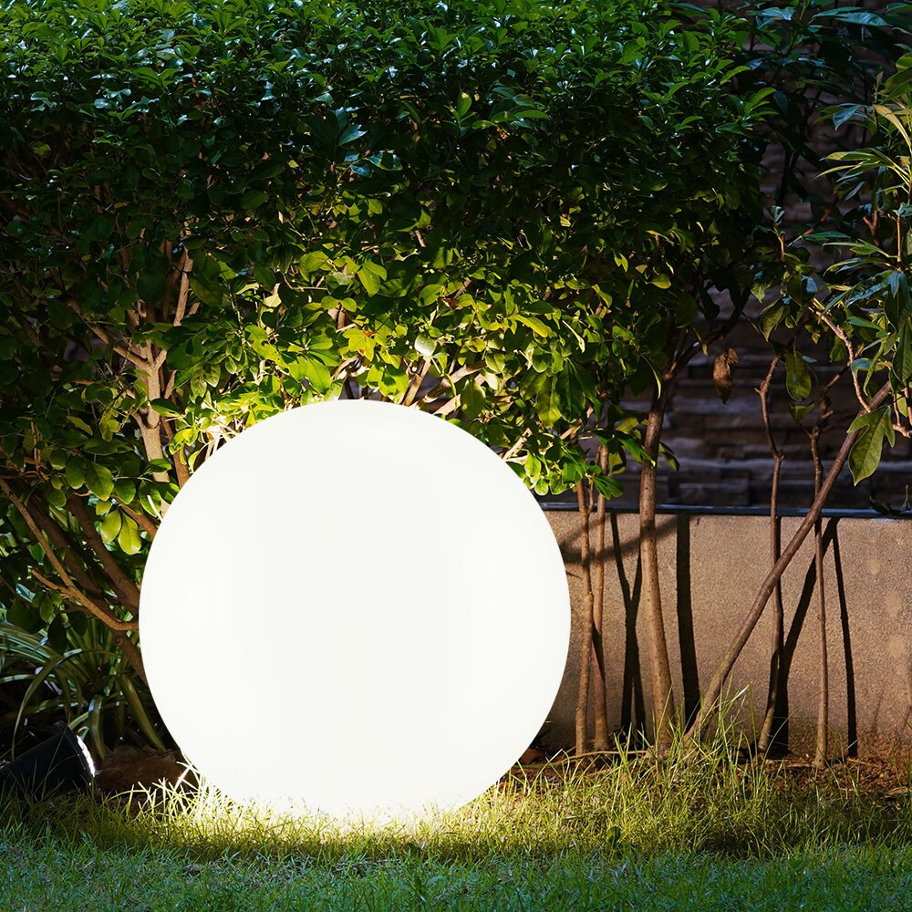 2er Set LED Solarleuchte, Kugel weiß, H 65 cm