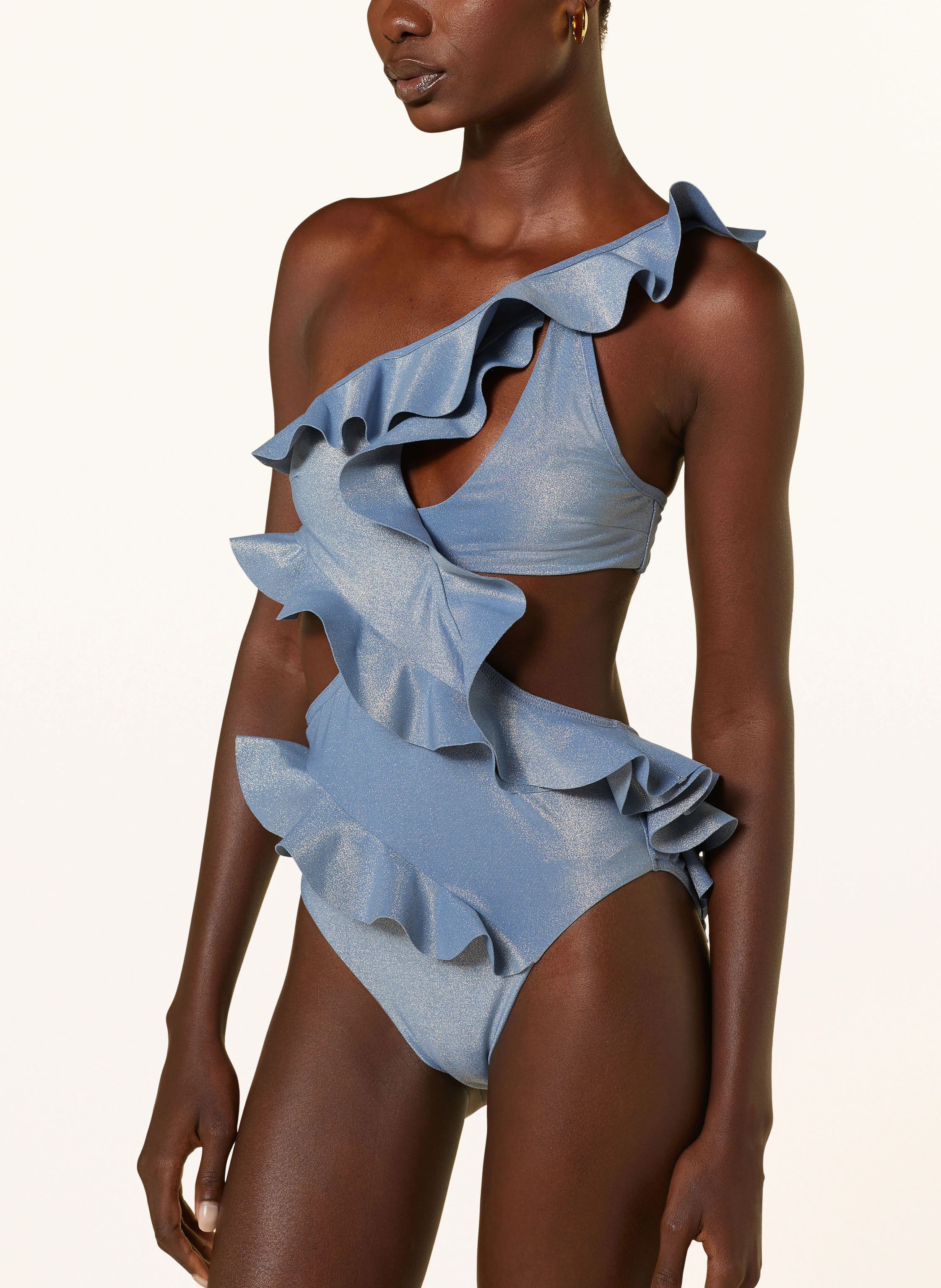 ZIMMERMANN One-Shoulder-Badeanzug AUGUST mit Glitzergarn
