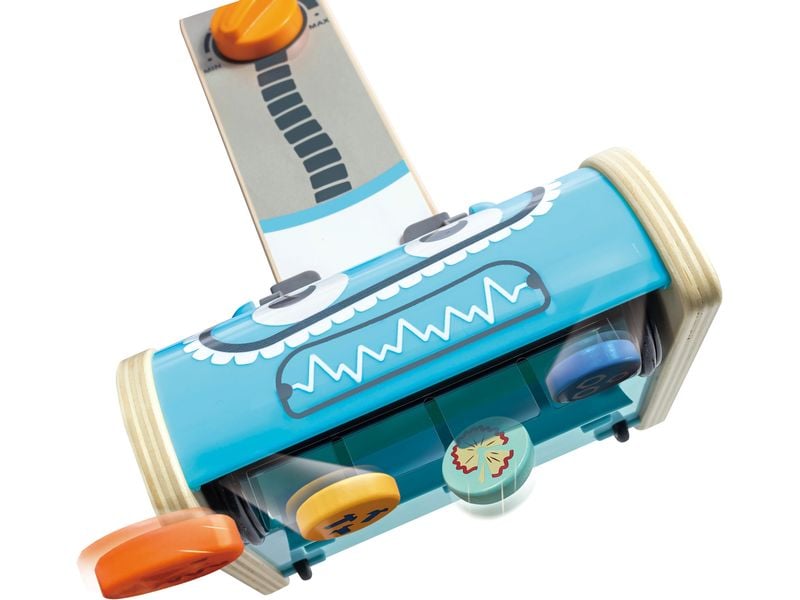 Hape Spiel-Haushaltsgerät Robot Vacuum Staubsauger Spielzeug-Staubsauger mit fröhlichem Robotergesicht