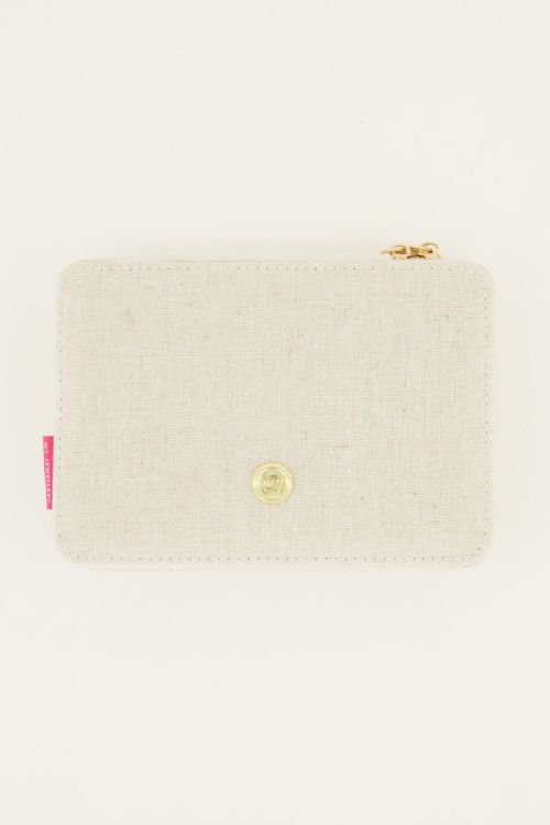 Beige linnen look sieraden etui groot