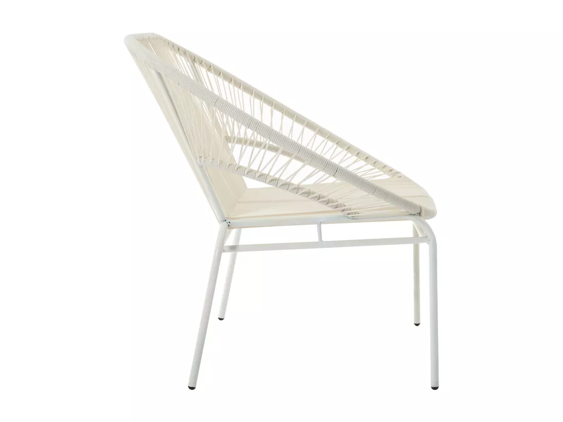 Banc de jardin en fils de résine tressés - Blanc - ALIOS III de MYLIA