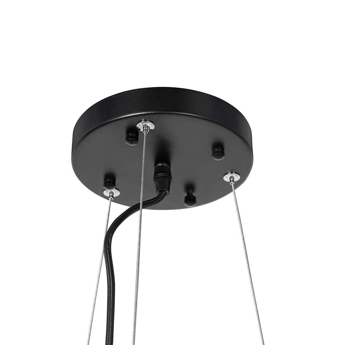 Industriële hanglamp zwart 6-lichts verstelbaar - Hobby Spinne