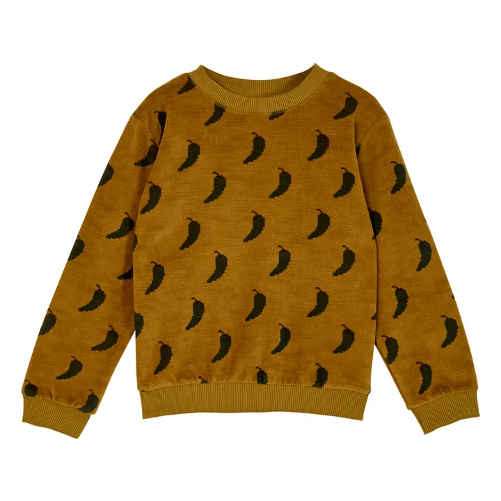 Emile et Ida Sweat Velours Piments | Ocre