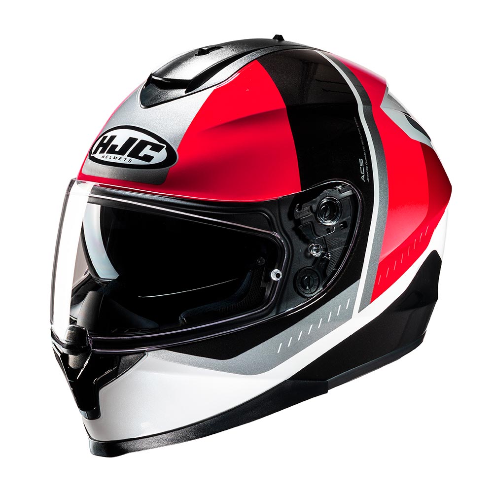 HJC - Casque C70 N Alia MC1 / Blanc / Argent / Noir / Rouge / Brillant