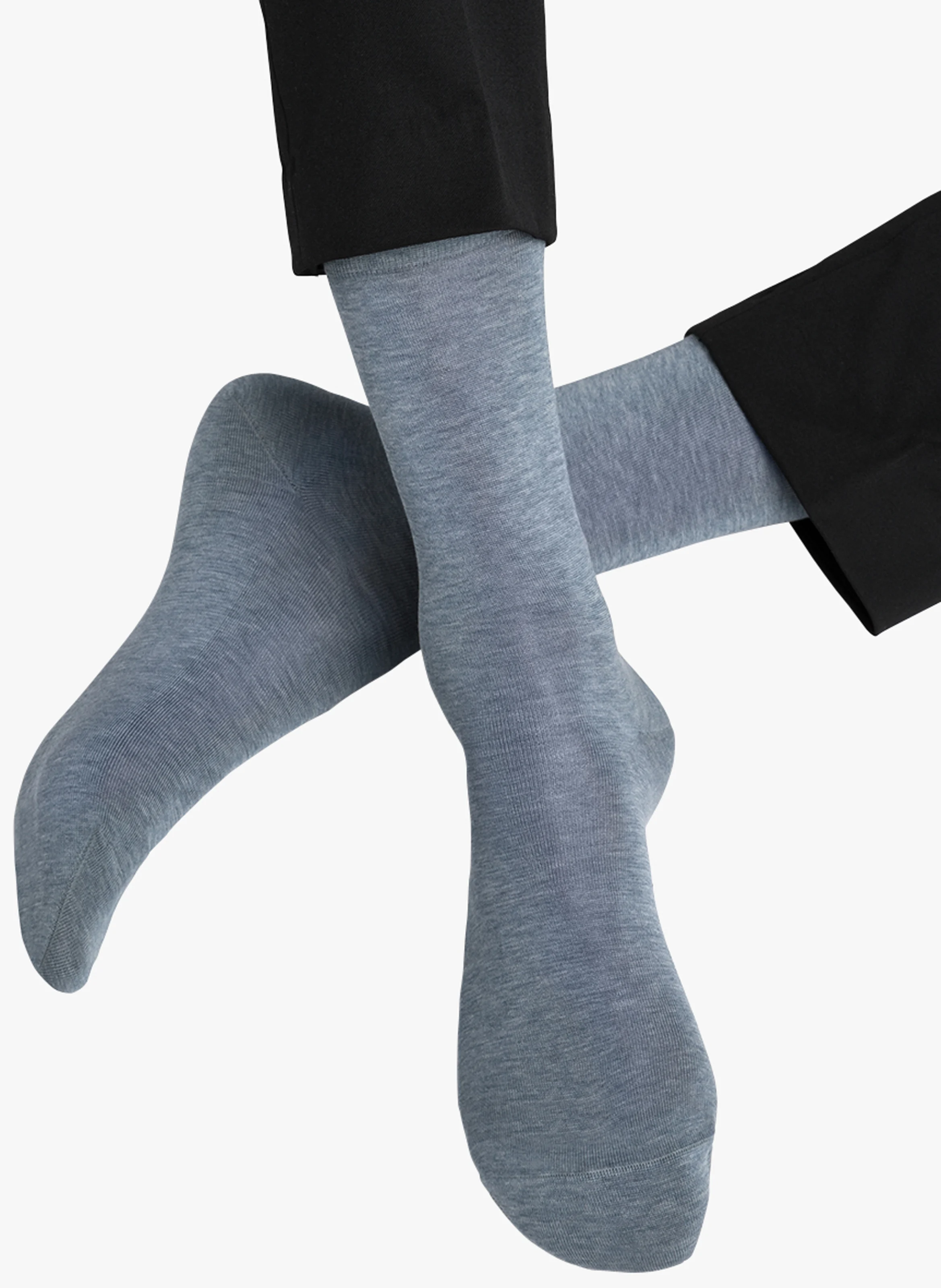 Chaussettes à bords-côtes en coton | Bleu