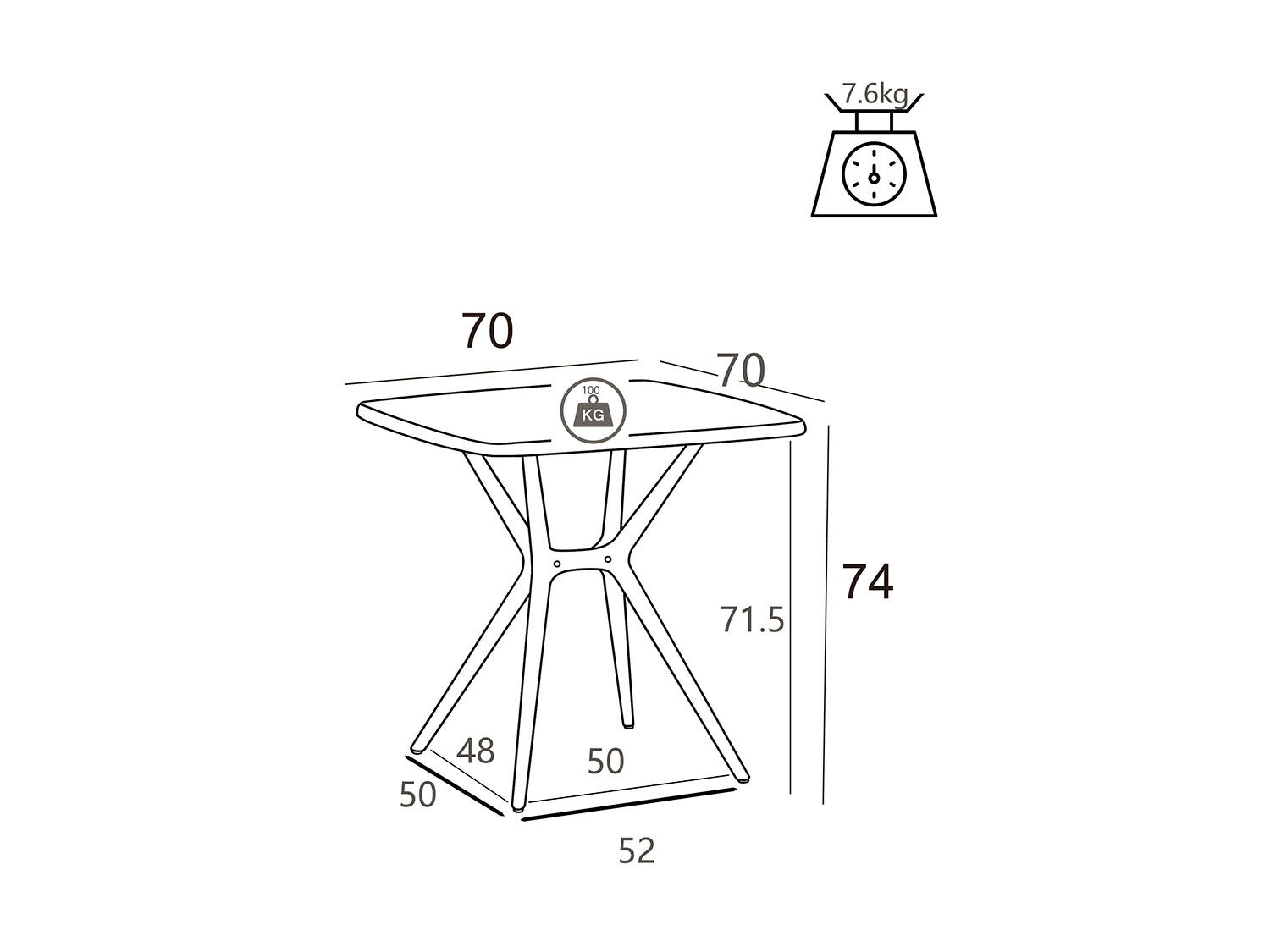 Bistro-Set Orla, aus recyceltem Kunststoff