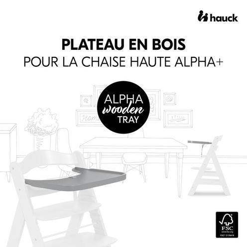 Tablette pour chaise haute Alpha+ - Gris - HAUCK