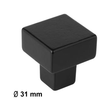 Knop Almar zwart 31mm