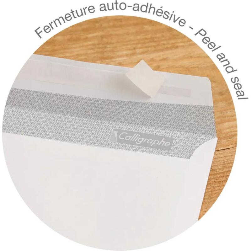 Paquet de 100 Enveloppes Blanches C6-114x162mm - Auto-Adhésives - 80g/m2 - Blanc
