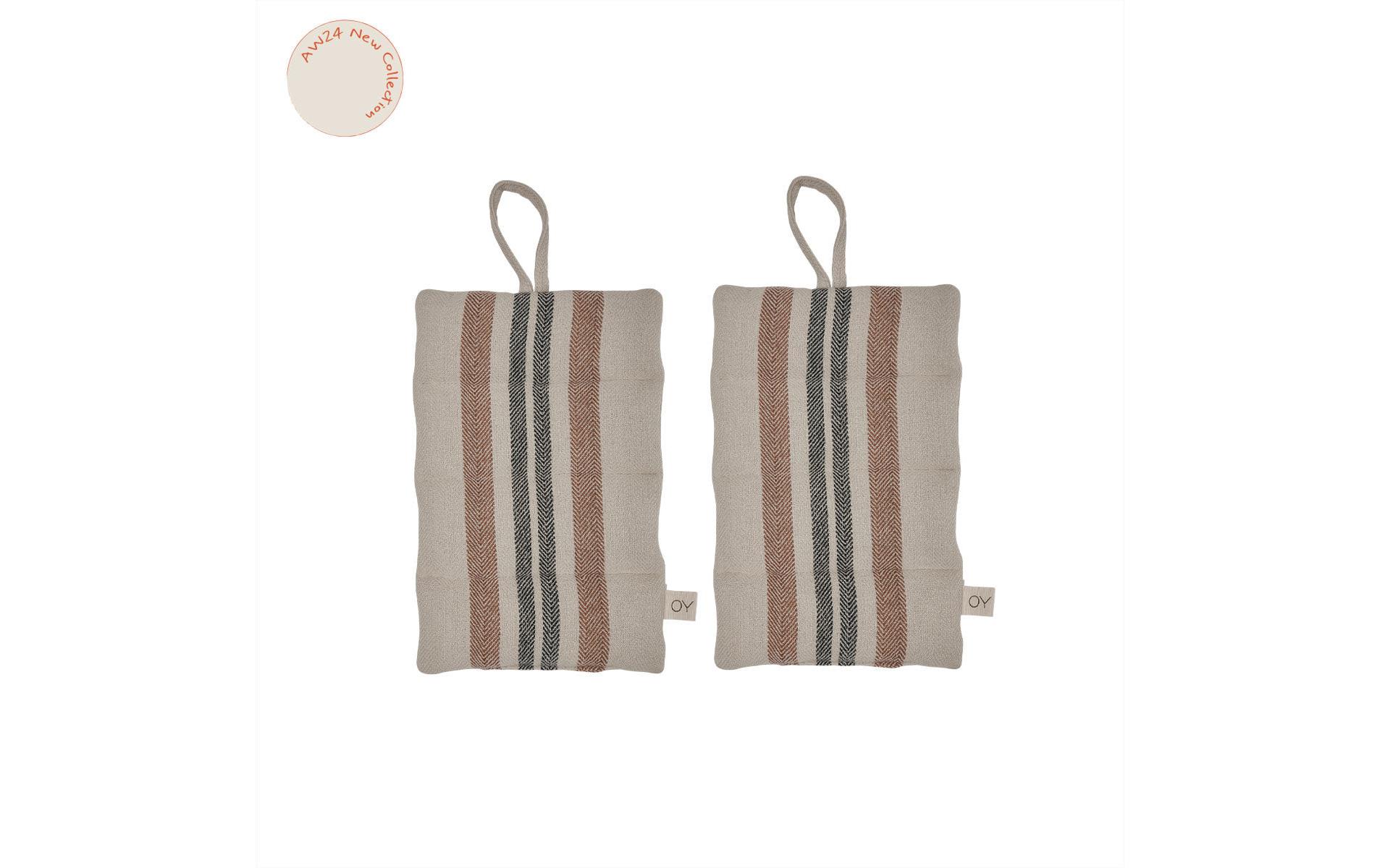 Topflappen Linu 2 Stück, Beige/Caramel/GrauSchutzlappen zum Kochen oder Backen