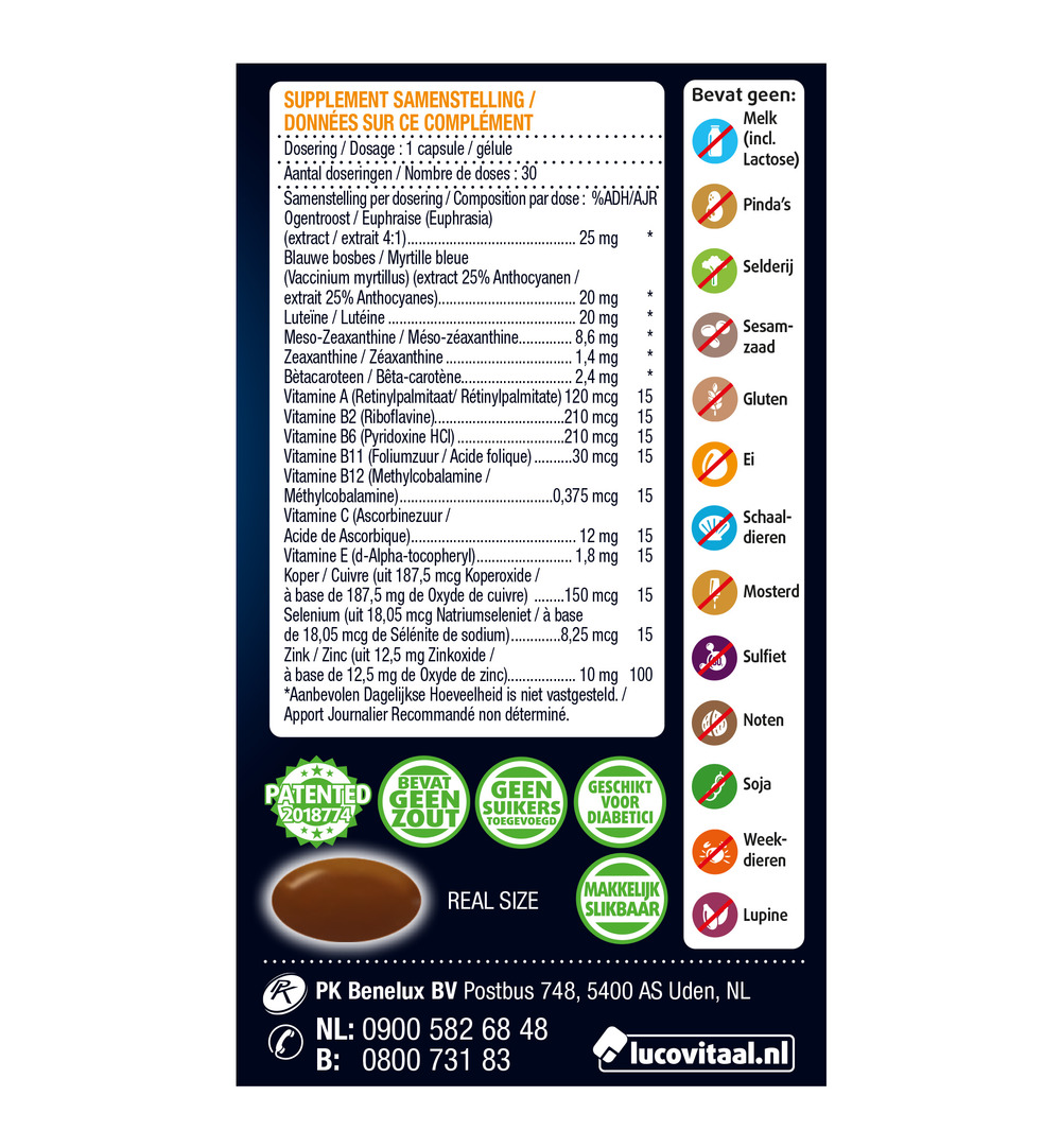 Lucovitaal Ogen Dag & Nacht Scherp Zicht (30 capsules)
