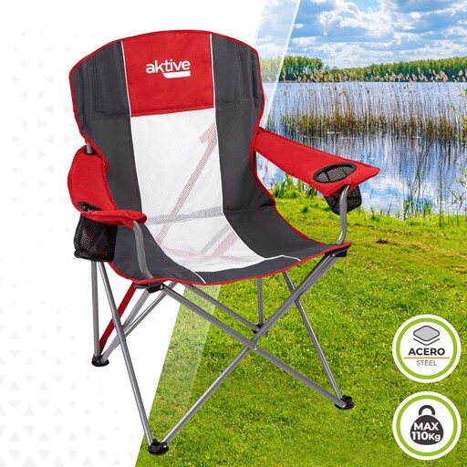 Cadeira de camping dobrável Aktive XL com porta-copos
