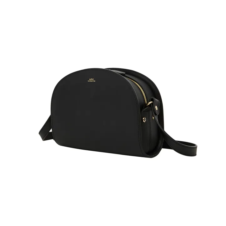 A.P.C. Sac Demi Lune Cuir Embossé | Noir