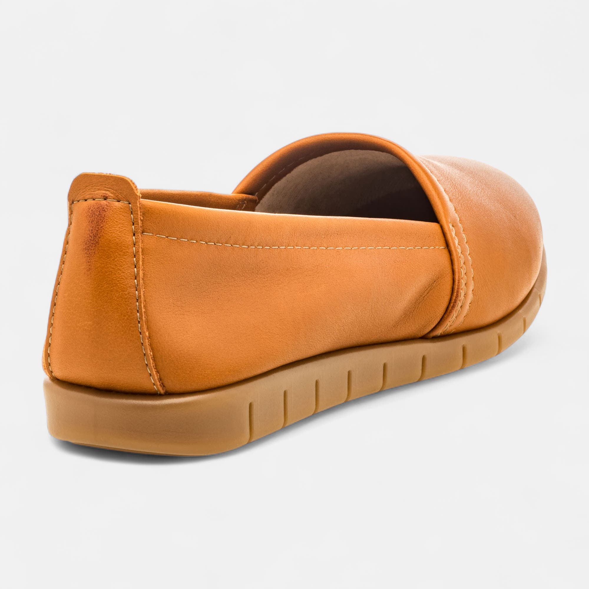 Mocassins Femme en cuir cognac
