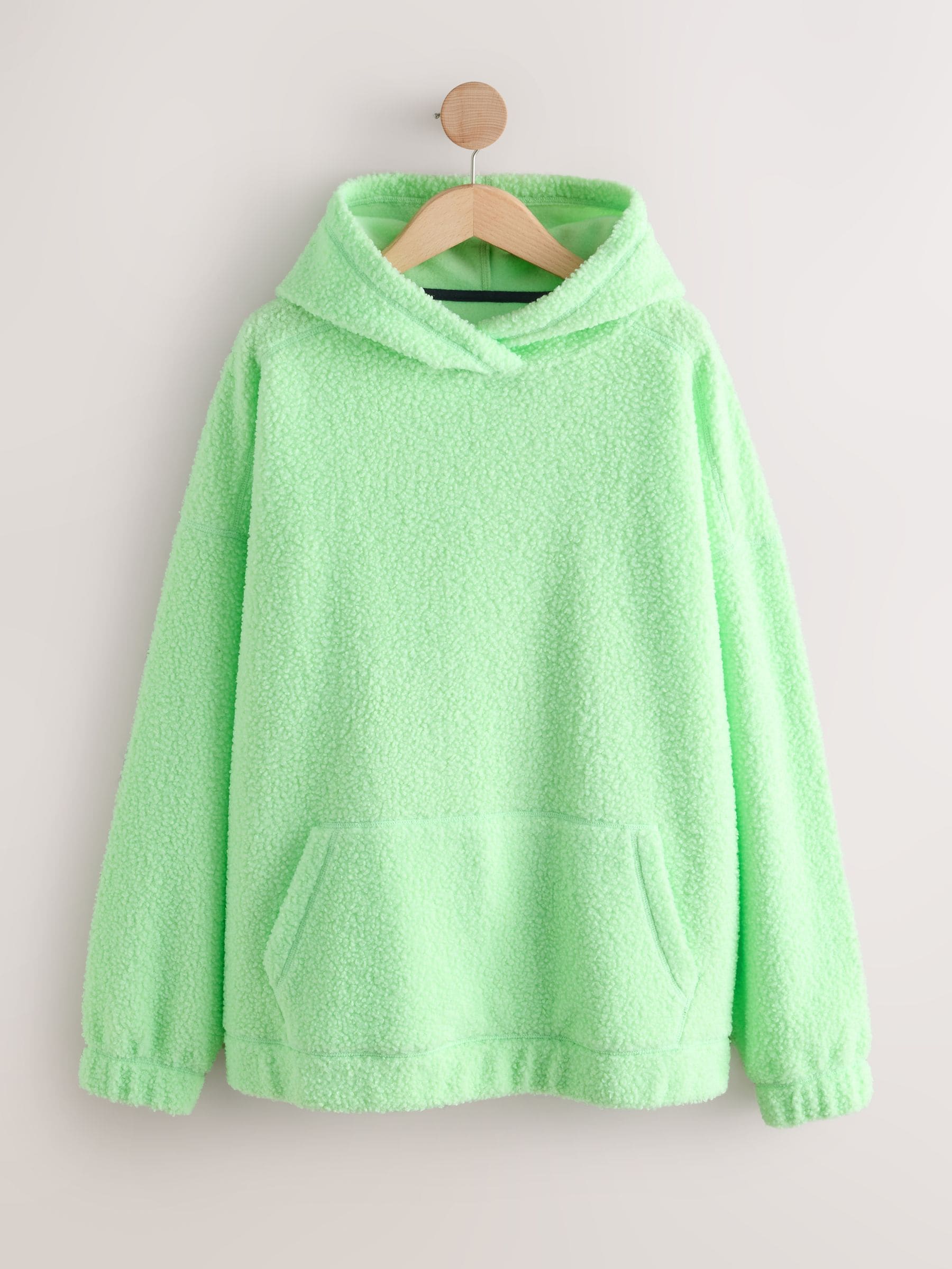 Limoengroen - Soft Teddy Borg Longsleeve Hoodie