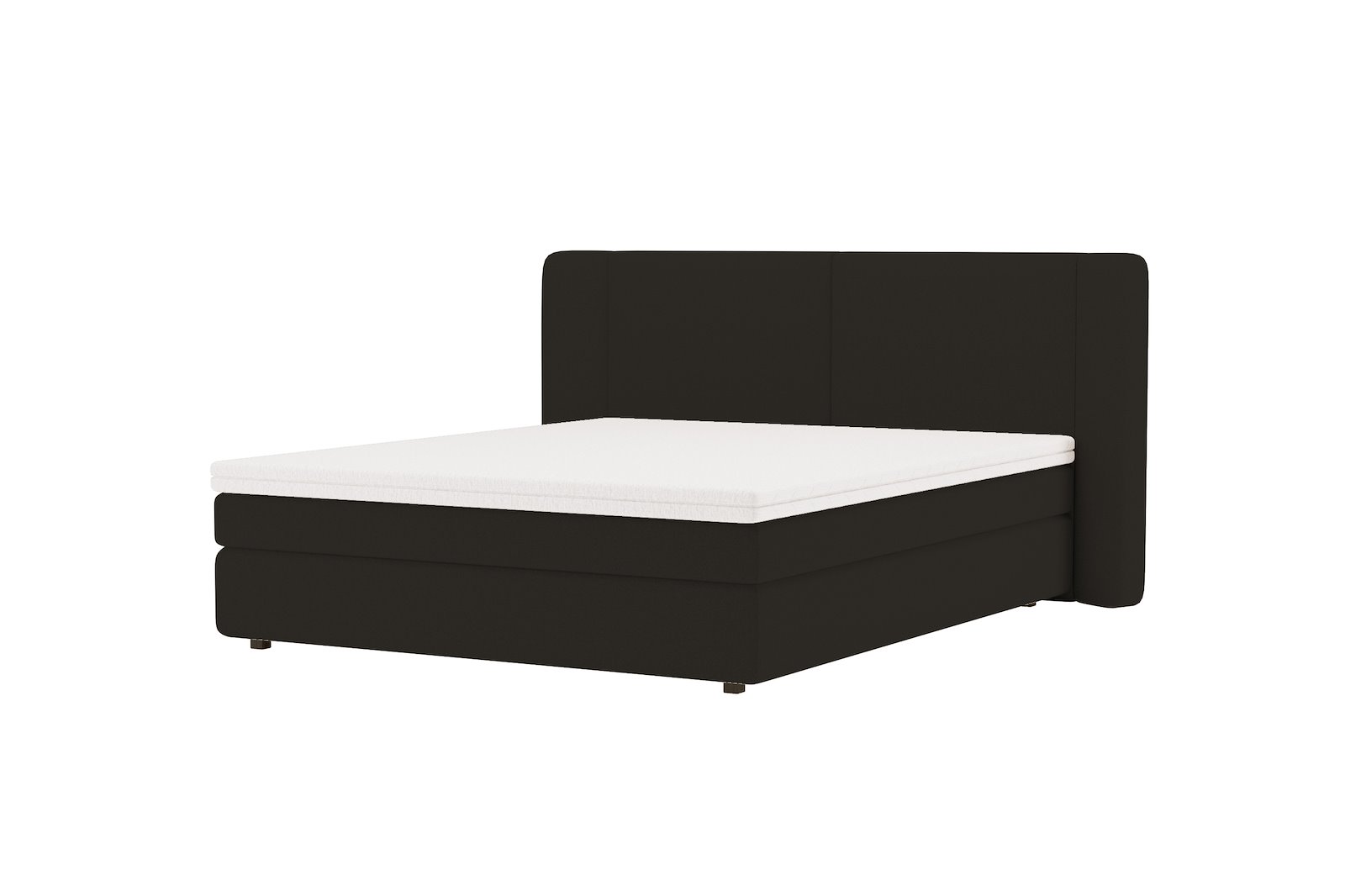 Premium LUX 3 kontinental 150x200 cm I tekstil Copenhagen 800 sort. Medium / medium med Premium lux 3 overmadrass og sort firkantede ben 10 cm, gavl selges separate