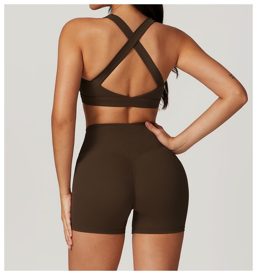Skinniano - Effen sportbeha / yogashorts / yogabroek / set
