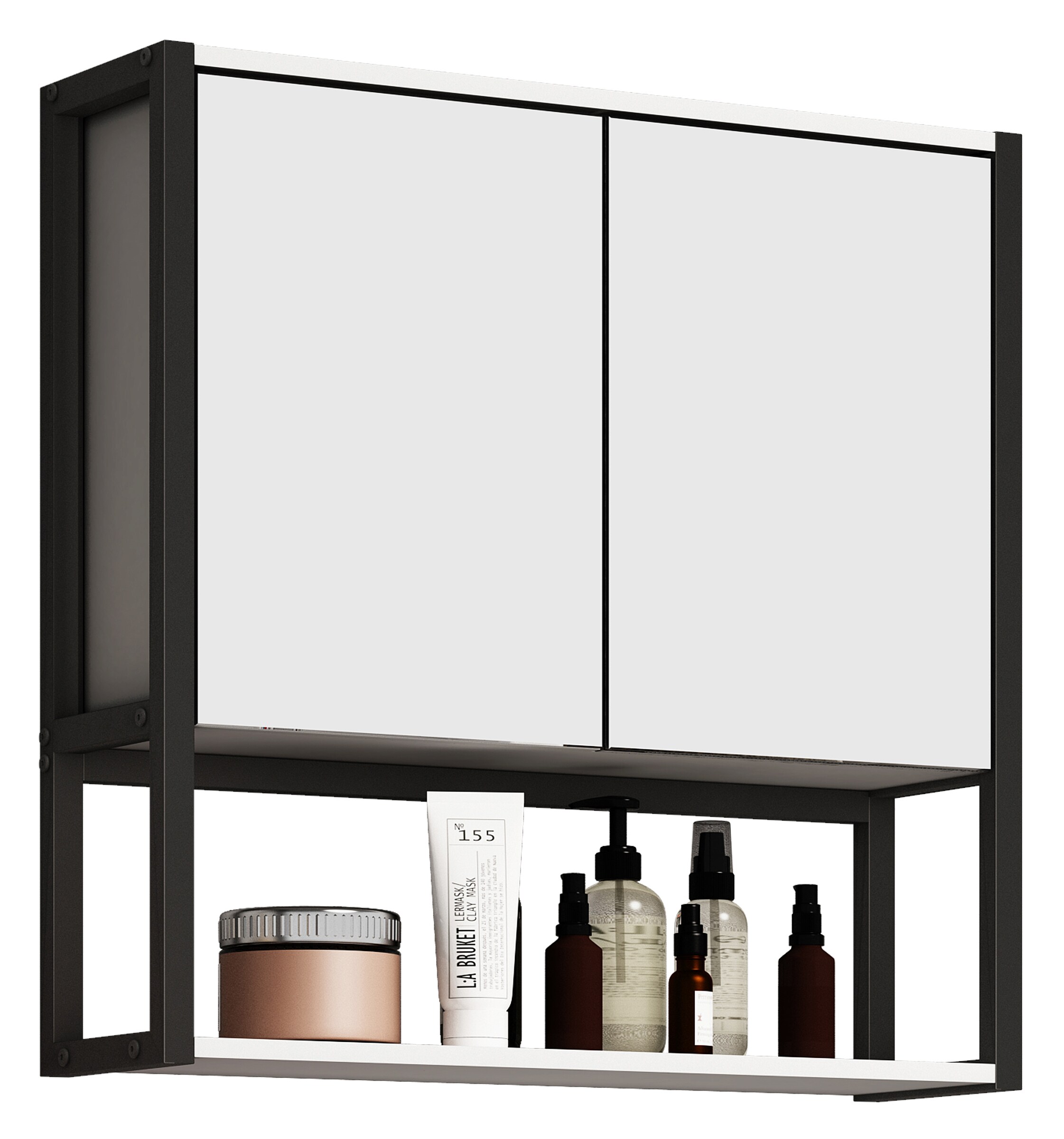 VCM Badspiegel Wandspiegel Hängespiegel Spiegelschrank Badezimmer Edino 60 x 60 cm