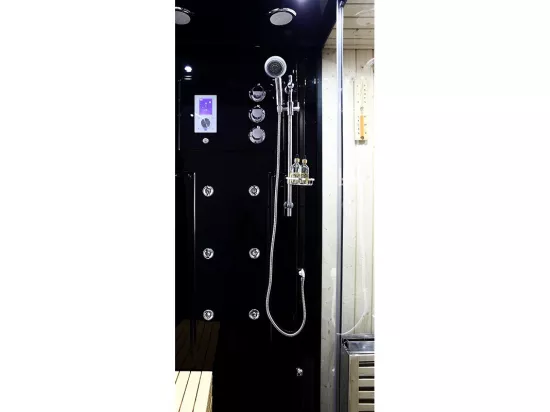 Combi Sauna Douche Hammam Boreal® SH180-D Black droite