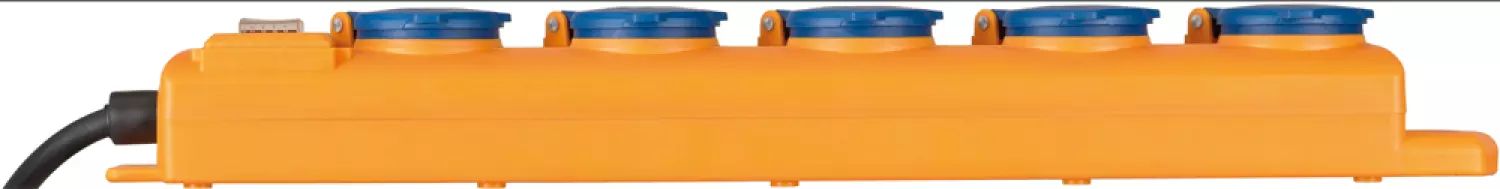 Brennenstuhl 1159900205 5 Voudige Super-Solid tafelcontactdozenblok met schakelaar - Geel / blauw - 2m