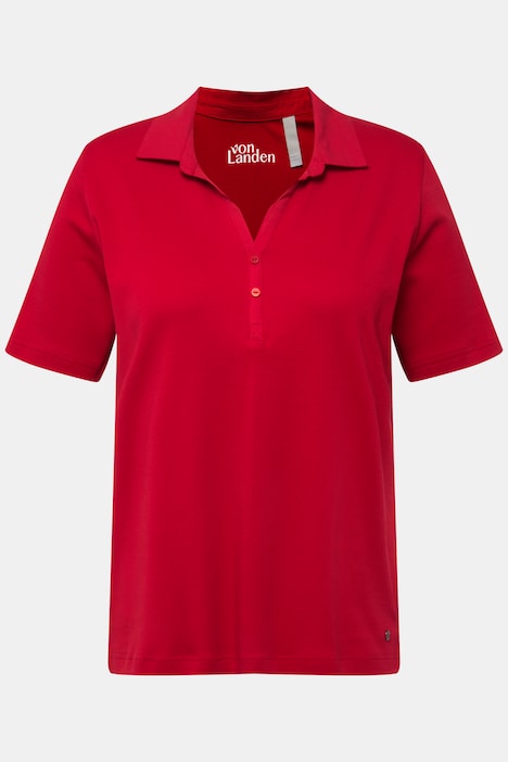 Poloshirt, Webkragen, Knopfleiste, Halbarm