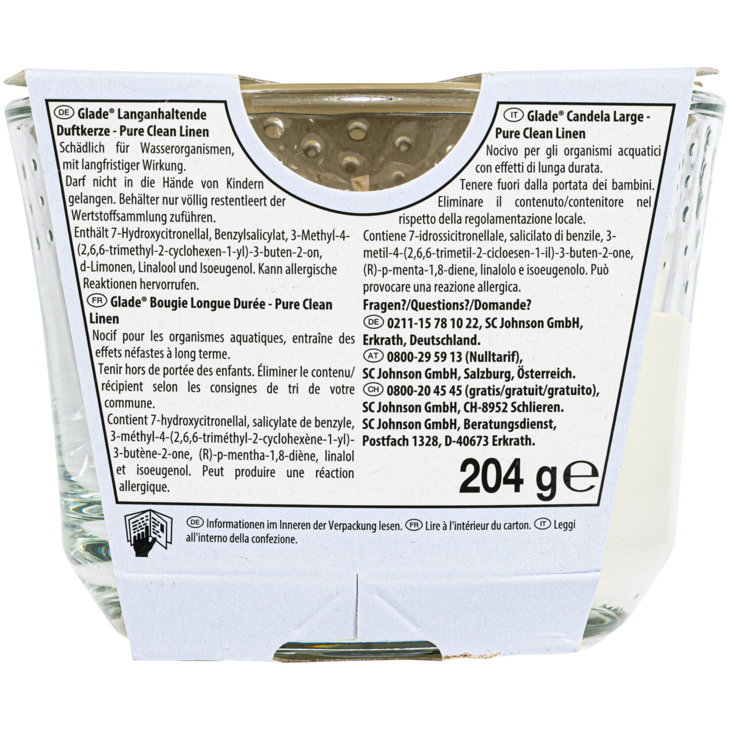 Glade Langanhaltende Duftkerze Clean Linen