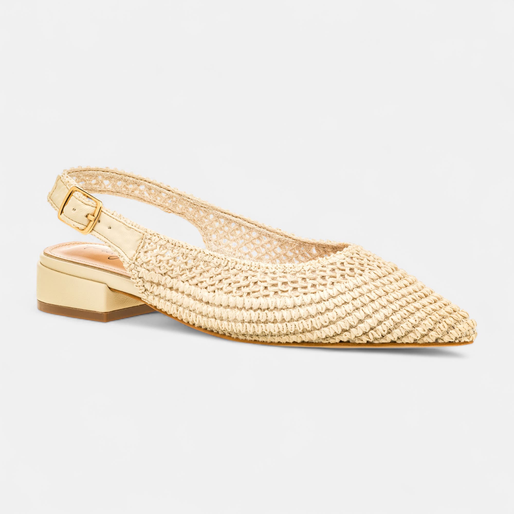 Escarpins avec bride arrière Femme beige