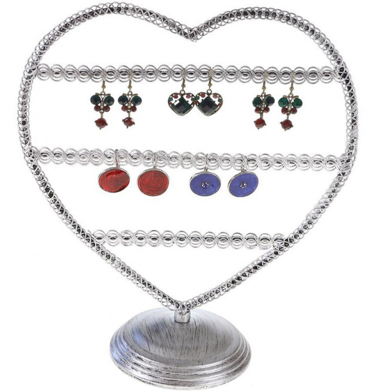 Porte bijoux porte boucle d'oreille amour (25 paires) Gris patiné