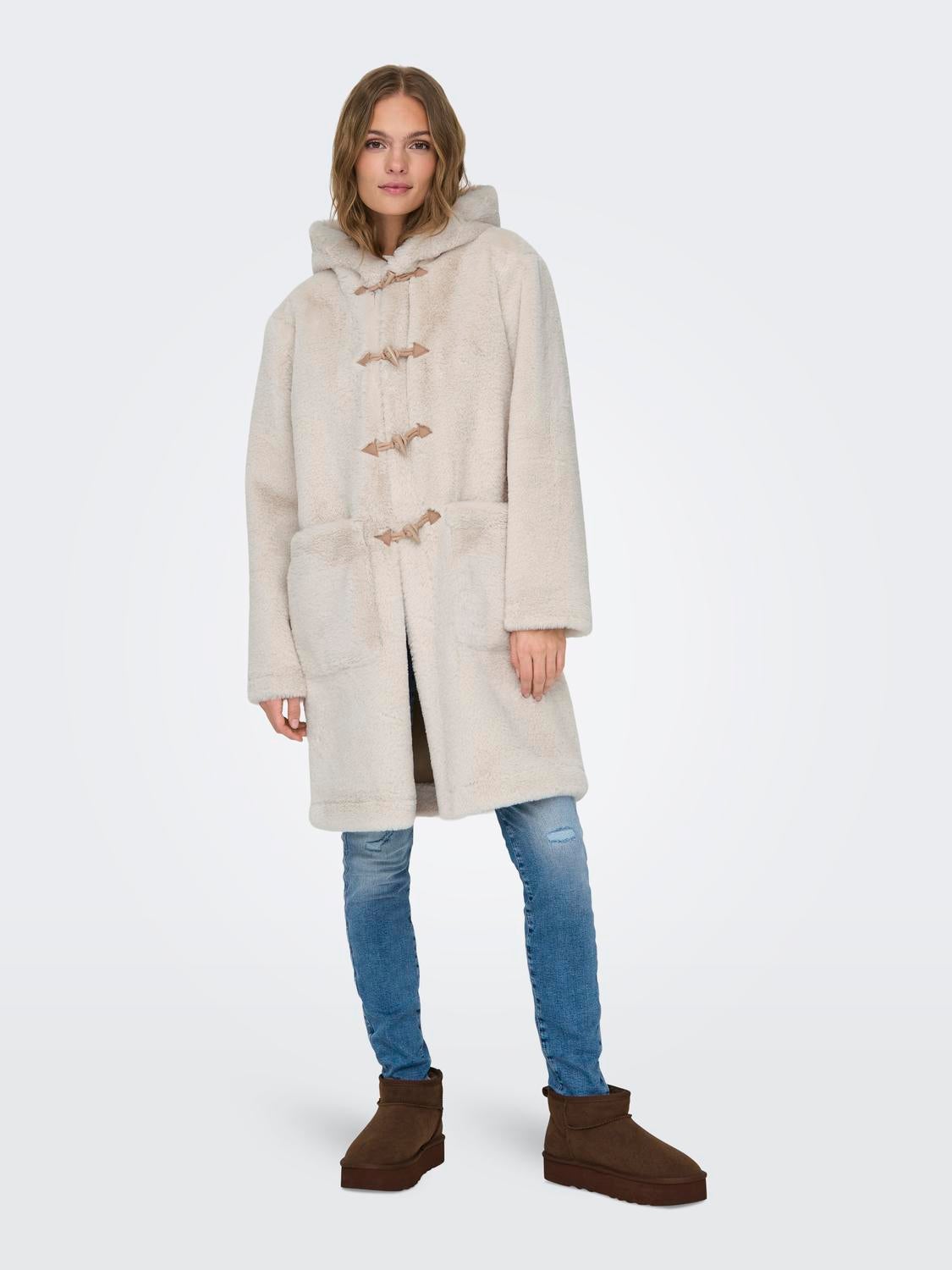 ONLMAJA Kunstfell Jacke Pumice Stone