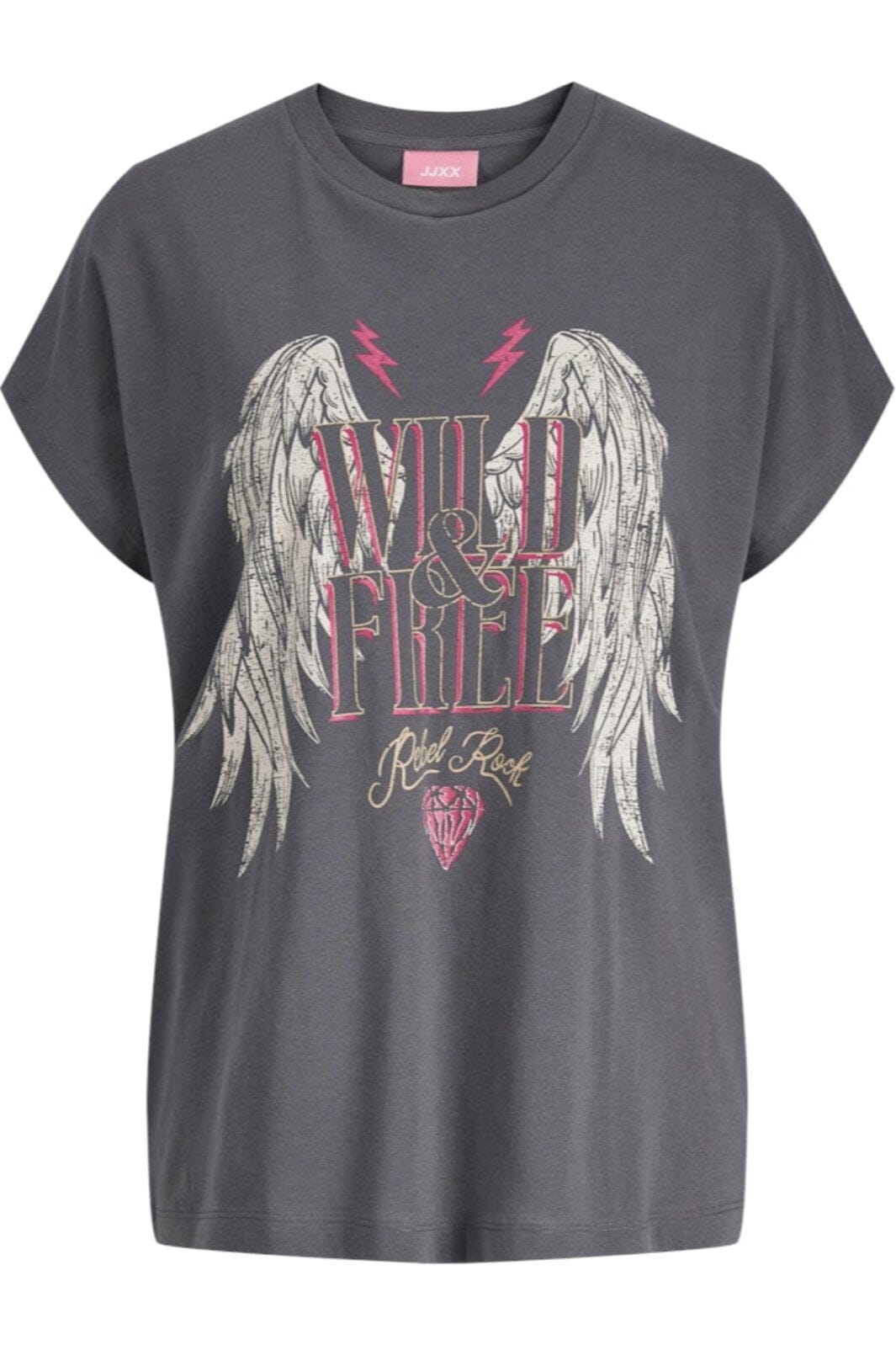 Jjxx Jxwilma Astrid Boxy Sl Tee Ft24 4777386 dark shadow wild free