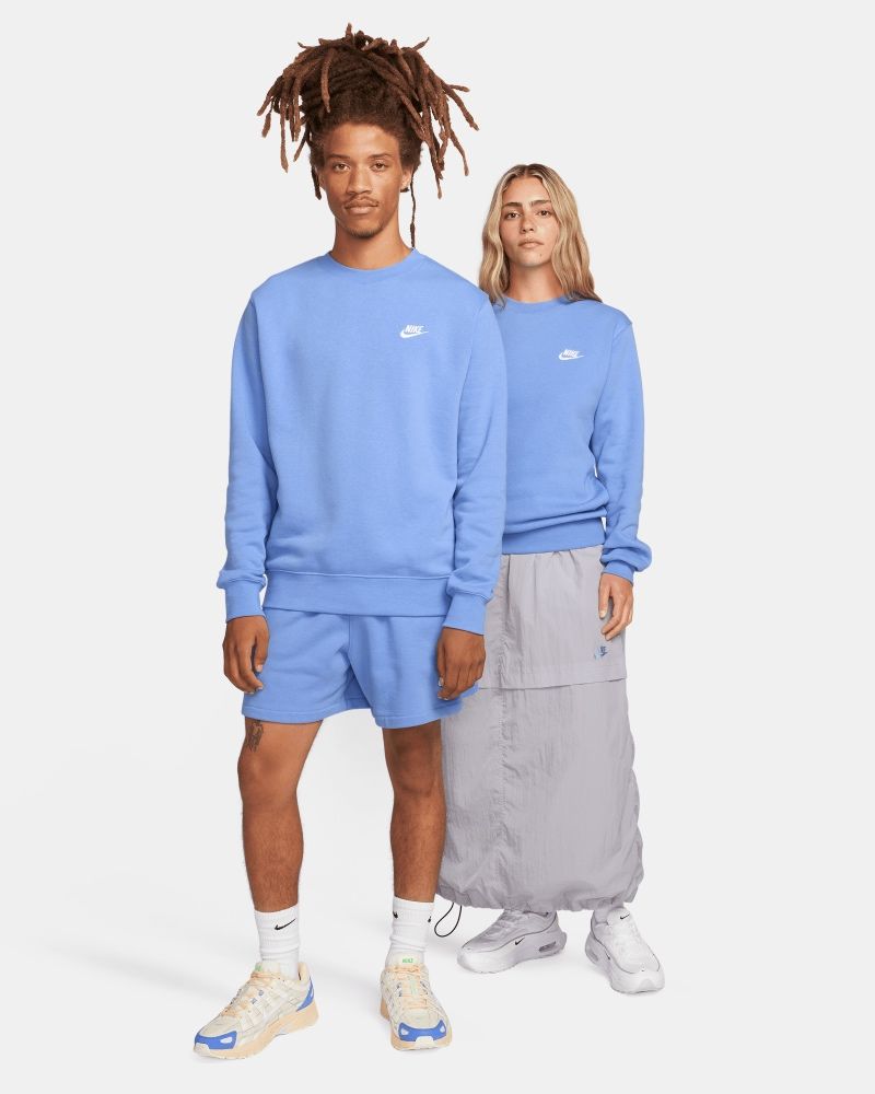 Sweat-shirt Nike Sportswear Club Fleece Bleu & Blanc pour homme