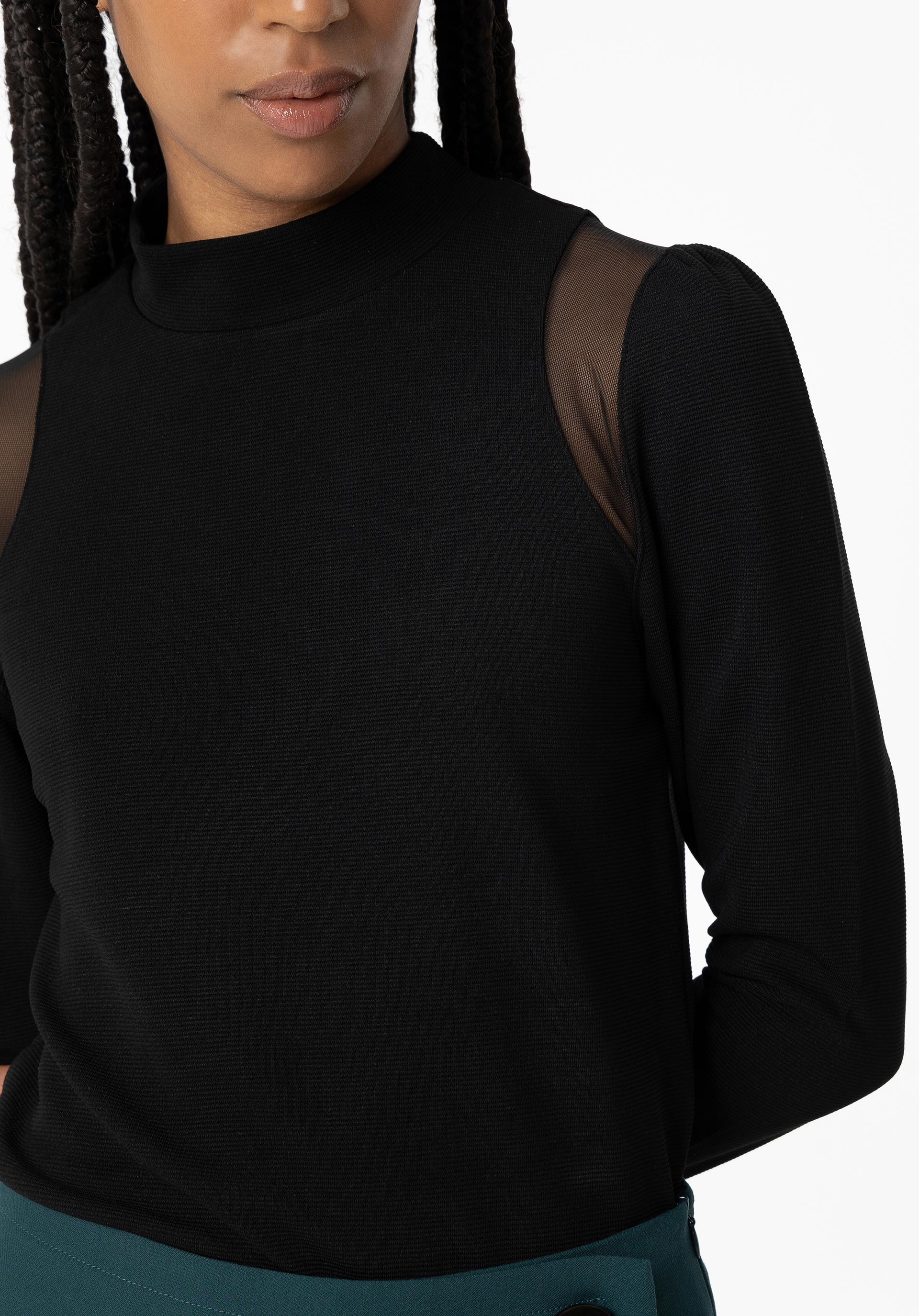 T-shirt Combinada com Transparência