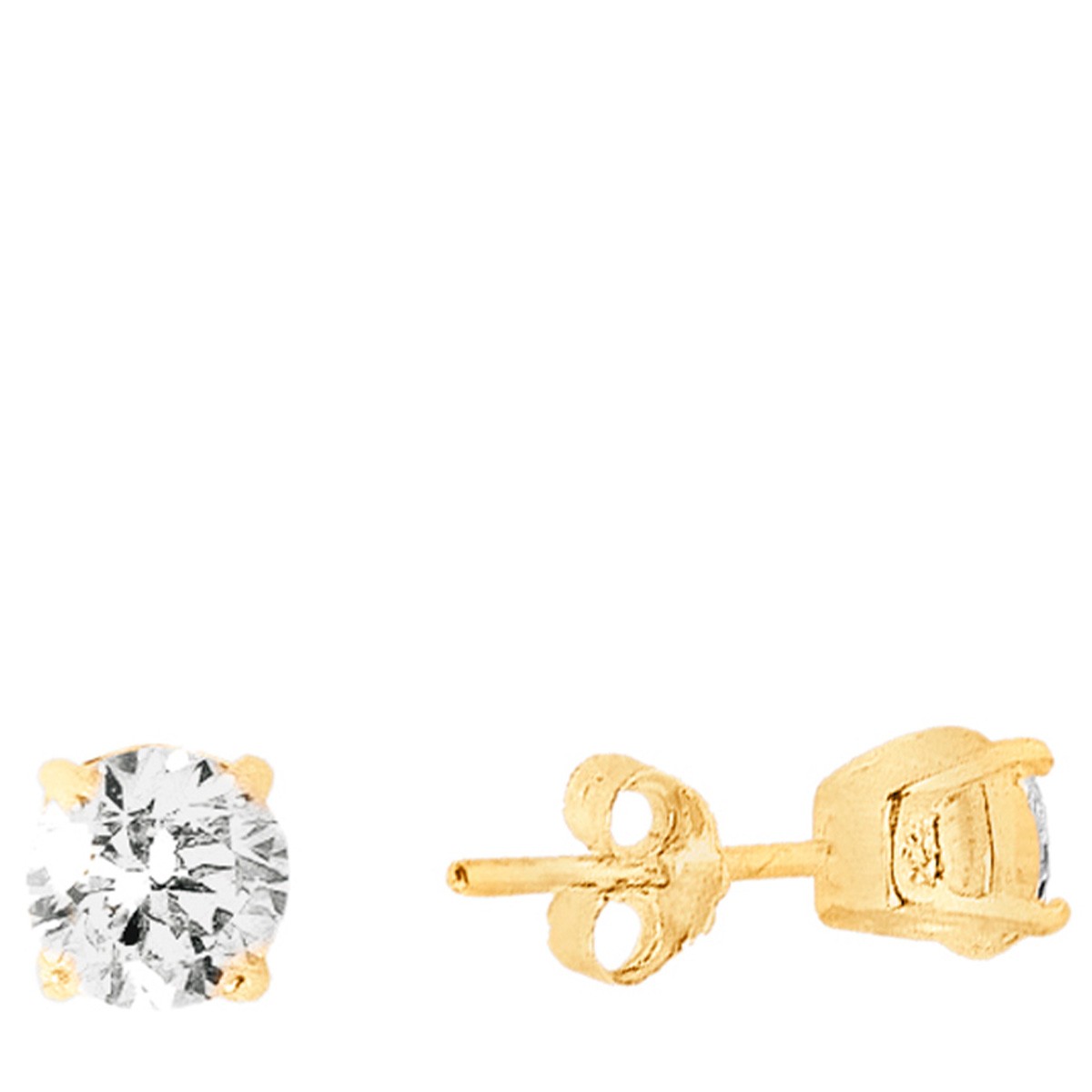 Boucle d'oreille unitaire - Argent 925/000 plaqué or & zircons