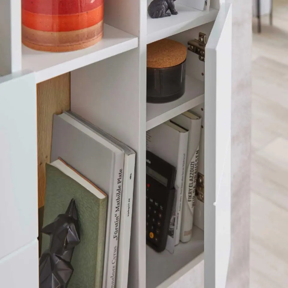 Secretaire Inovo 120cm 1 deur - wit/eik