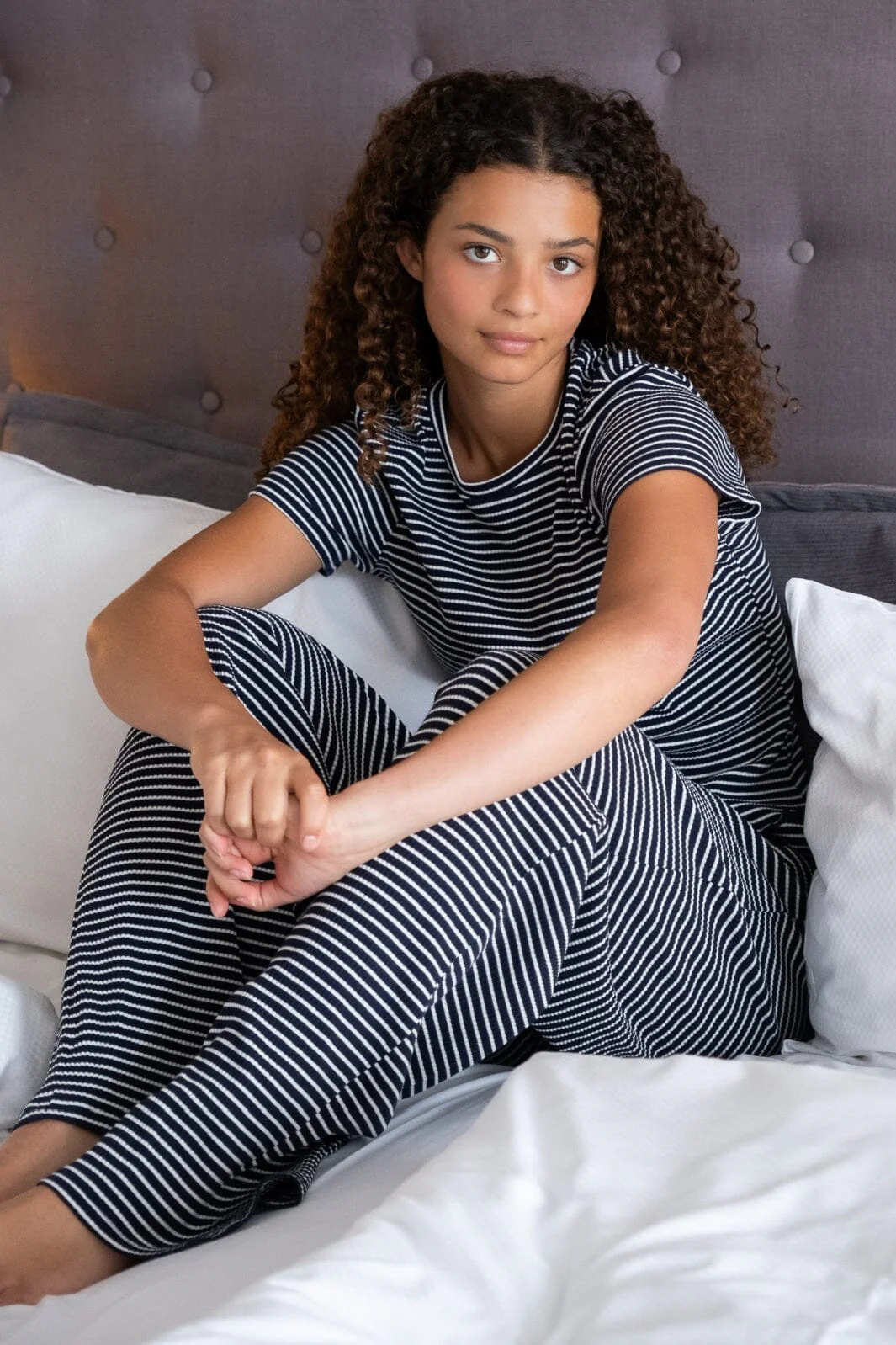 Neo Noir Geri Stripe Pants 702 dark navy
