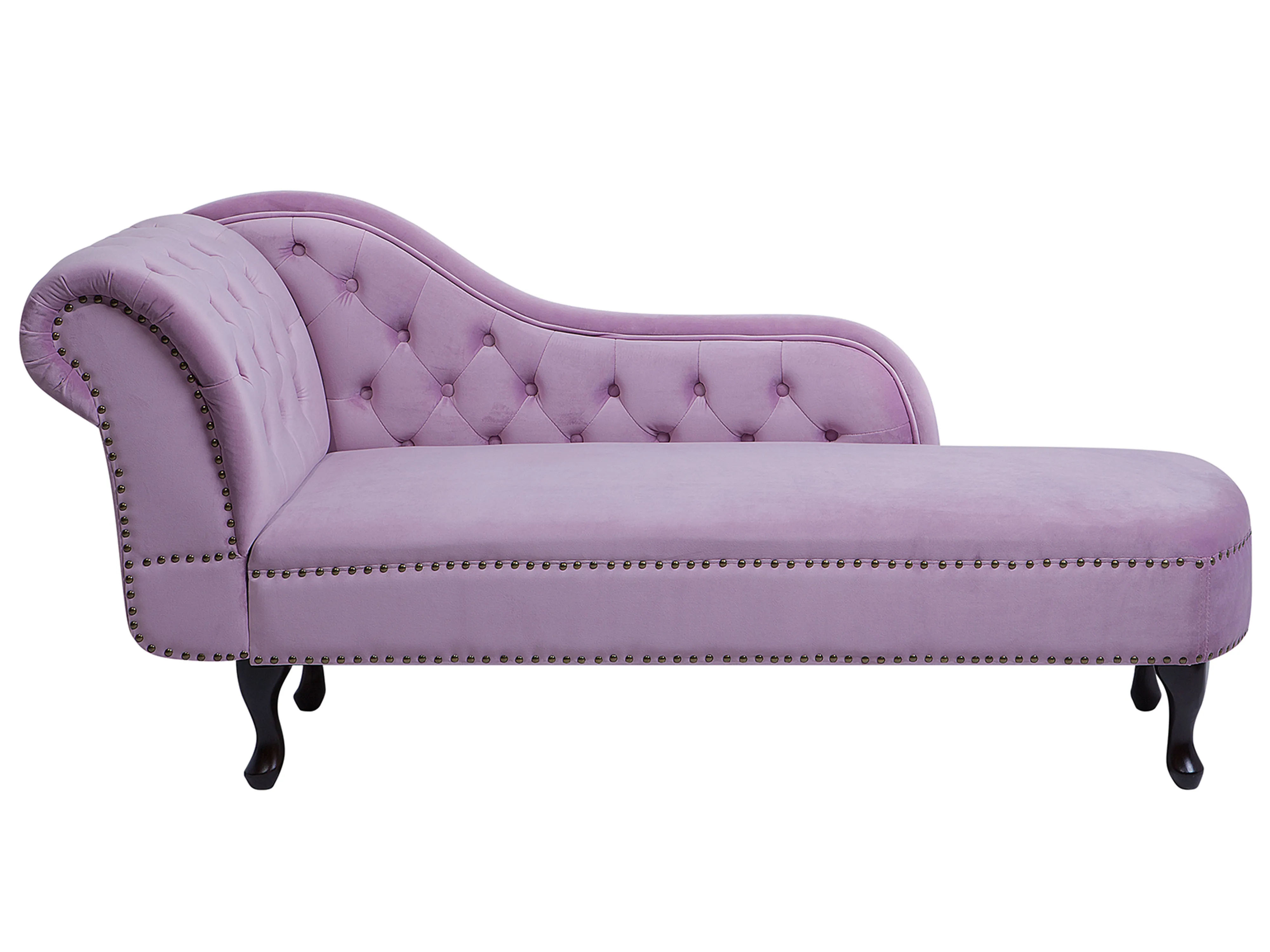 Linkszijdige chaise longue NIMES Fluweel Lichtviolet