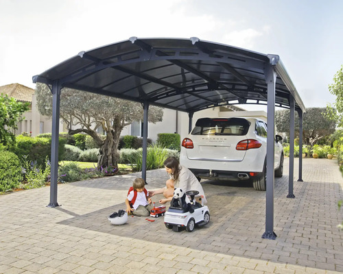 Palram enkele carport – Canopia Arcadia 6400 649 x 359 cm antraciet