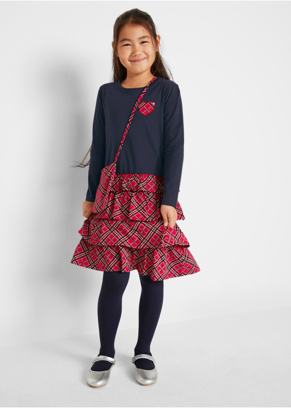 Robe fille en jersey coton avec sac (Ens. 2 pces.)