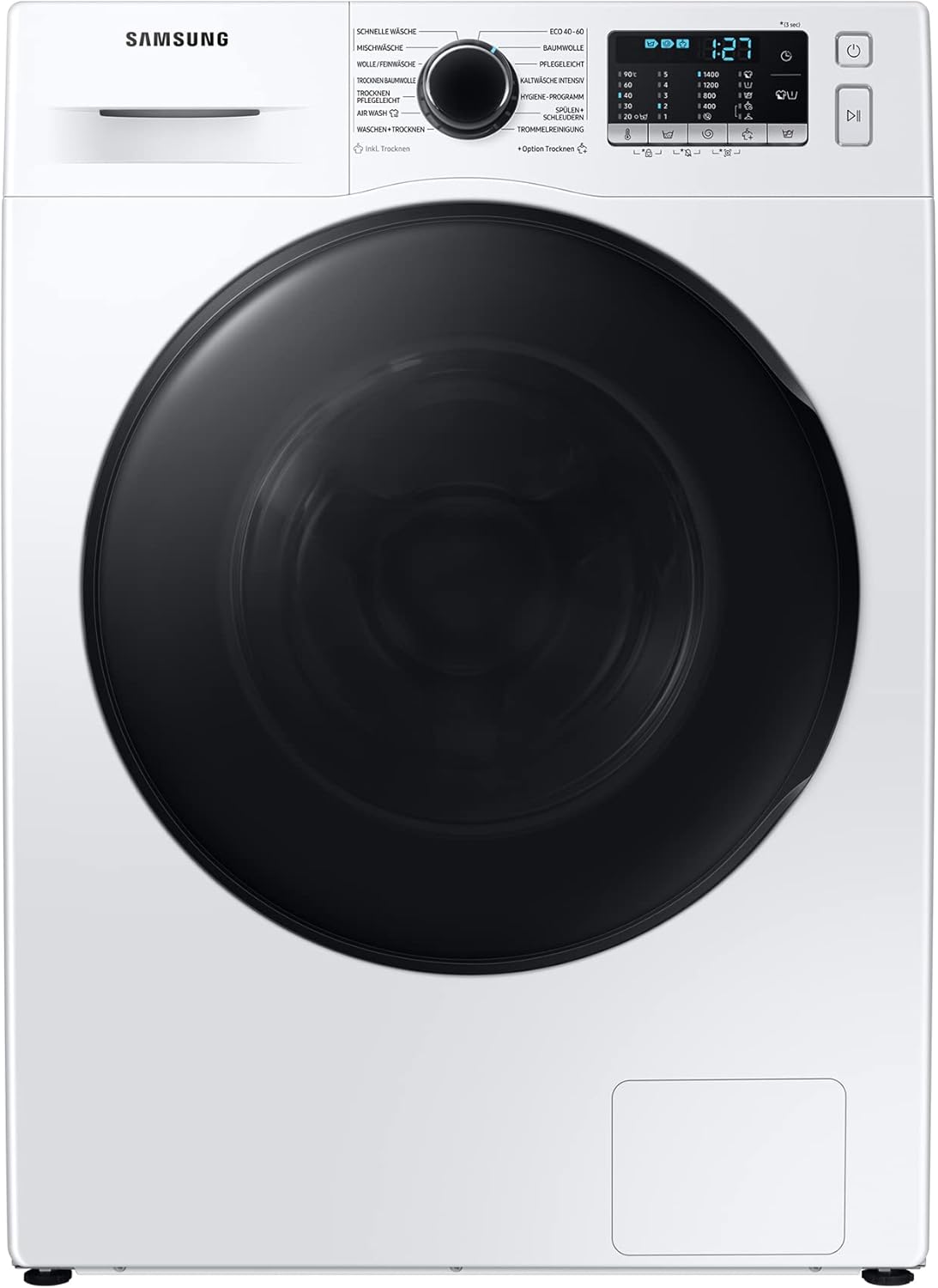 Samsung WD81TA049BE/EG Waschtrockner, 8/5 kg, 1400 U/min, Ecobubble, Air Wash, Hygiene-Dampfprogramm, Digital Inverter Motor, Weiß