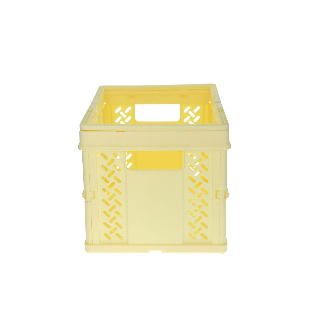 Caisse de rangement pliable en plastique jaune Roodoudou