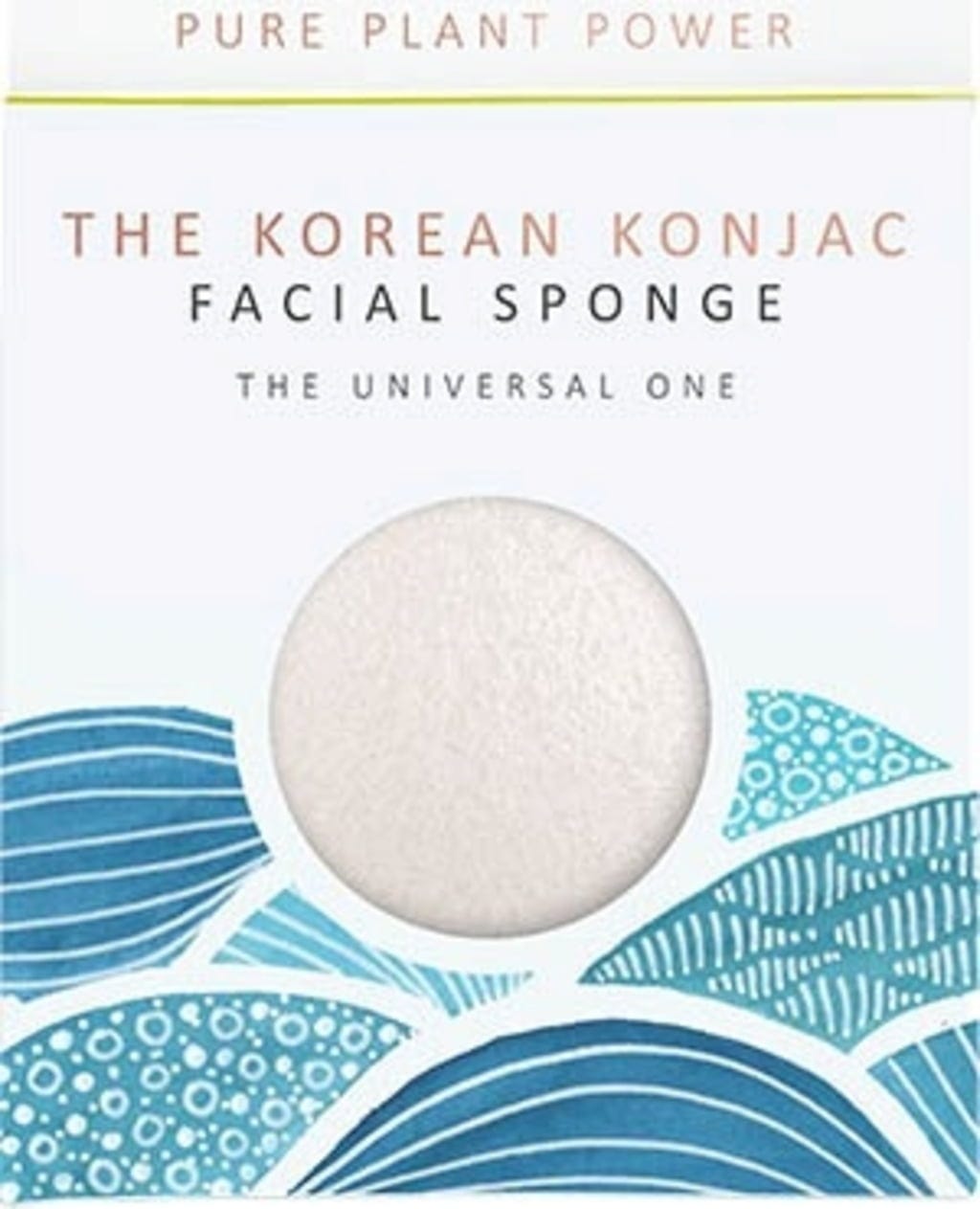 The Konjac Sponge Company  The Elements Water with 100% Pure White Konjac Full Size Facial Sponge